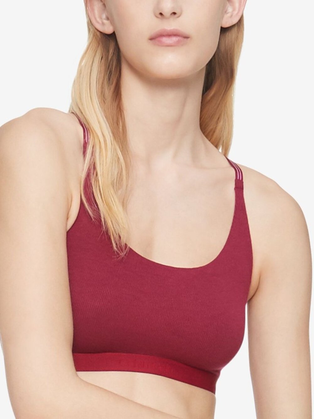Calvin Klein Womens Unlined Rib Bralette